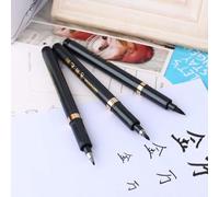 Pennello a inchiostro per calligrafia cinese giapponese, 3 dimensioni, nero, per principianti, scrittura, lettera, firma, illustrazione, design, confezione da 3