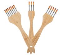 Pennello a rastrello per pittura, 3 pezzi, setole in nylon e lana, set di pennelli professionali per, per artisti, principianti, adulti, per artigianato, ceramica, tela, tessuto