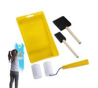 Pennello a rullo per dipingere: Mini pennello per pittura combinato con vassoio per pittura | Home Painting Handheld Clean Cut Paint Edger, gli strumenti di pittura ottengono una copertura senza