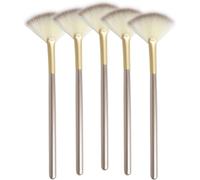 Pennello a ventaglio sottile e morbido, multiuso, applicatore per maschere glicolico, per peeling chimico (5 pezzi)