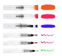 Pennello Acquerello 6 Set di Aquash Water Brush Pennello con Serbatoio Riempibile Pennelli per Acquerello,Pennelli ad Acqua Punta Fine/Media/Grande