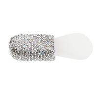 Pennello Applicatore per Maschera Viso con Manico Corto Decorato Argento | Silicone, Uso DIY Skincare e On-the-go, Leggero con Presa Comoda e Design Sleek