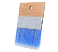 Pennello Artistico Piatto con Manico in Legno Blu, Controllo Preciso | Setole Piatte, Impugnatura Corta Ergonomica, Uso Multifunzionale, per Finiture di Terrazze e Ringhiere Metalliche