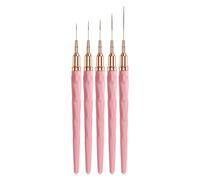 Pennello Con Punta Francese - Fodera Con Punta Fine Da 5 Pezzi, Misure 7 9 11 15 25 Mm, Forniture Professionali Per Unghie, Strumento Di Disegno Complesso | Set Manicure Portatile Preciso Per Il Salon