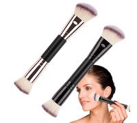 Pennello correttore | Pennello per cipria a doppia estremità, spazzola per trucco professionale per miscelare e finire, capelli ultra morbidi, per blush, anti-concreale, contouring, risultato impec