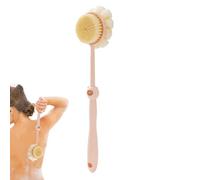 Pennello da bagno - manico lungo per doccia | doppio pennello viso con setole morbide e rigide, peeling corpo per pelle morbida, ideale per la pulizia profonda e il massaggio nel panno duca