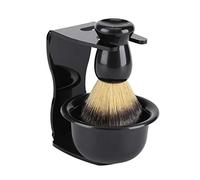 Pennello da Barba e Ciotola per Uomo, Durevole Set di Pennelli da Barba 3 in 1, Supporto per Pennelli da Barba Professionale per Uomo, Set di Ciotola per Uomo, Kit da Barba per Barbiere, Facile da Usa