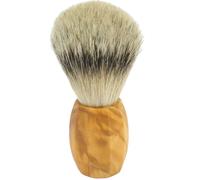 Pennello da barba in tasso d'oro in legno d'ulivo con punte d'argento