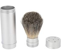 Pennello da Barba in Tasso Puro, Pennello da Barba da Uomo con Manico in Alluminio Per L'uso con Il Rasoio, Genera Una Schiuma Densa Per Regali da Barba Personali E Professionali, Viaggi a Casa