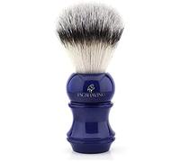 Pennello da barba sintetico con manico in resina. spazzola in schiuma morbida e delicata sulla pelle