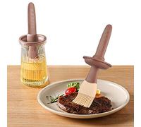 Pennello da pasticceria in silicone e dispenser di olio in vetro con pennello per imbastire, resistente alle alte temperature e lavabile per cucina, forno, barbecue e preparazione di alimenti