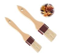 Pennello da pasticceria, per cuocere uova e alimenti con setole naturali, manico in legno, pennelli per pasticceria, pennelli per olio per cucinare (2 dimensioni - 2 pezzi)