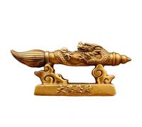 Pennello da Scrittura in Ottone Feng Shui per Decorazioni domestiche, Stile Drago Cinese, Fengshui, Fortuna, Regalo, Ufficio, Soggiorno, Scultura, 5,7 * 1,8 * 2 Pollici,