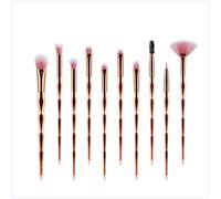 Pennello da trucco 10 / 20pcs Diamond Makeup Brushes Set Powder Foundation Blush Blush Blaxing Eye Shadow Lip Cosmetic Beauty Make Up Brush Tool Kit Pennello da trucco mac (Size : 10 pcs Gold)