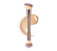 Pennello da trucco a doppia estremità, con setole morbide, pennello multitasking per fondotinta, contouring, per donne, ragazze, principianti, per viso, , bronzer, blush, evidenziatore