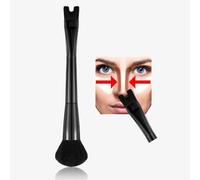Pennello da trucco a forma di U per il contorno del naso, 2 in 1 a doppia estremità, per scolpire e definire con precisione, perfetto per fard, evidenziare, zigomi e naso, adatto per principianti e
