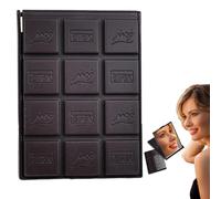 Pennello da viaggio con specchi, pennello compatto con specchi, specchio tascabile e set di pettini | Specchio portatile a forma di barretta di cioccolato, strumento per acconciatura per ragazze e