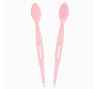 Pennello esfoliante per labbra, in silicone su entrambi i lati, per un aspetto più liscio e pieno, rosa, 2 pezzi