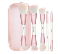 Pennello Fondotinta Start Maker 5 Pezzi Pennelli Make up, 9-in-5 Doppia estremità Pennelli Trucco per Founotinta, Correttore, Blush, Cipria, Ombretto Contouring Viso Pennello per Liquidi Crema Polvere