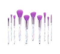Pennello for trucco da 10 pezzi | Pennello rotondo for cipria e pennello piatto for fondotinta for il trucco degli occhi(PURPLE)
