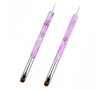 Pennello francese per unghie Premium 2 Way French Gel Acrilico Nail Art Brush & Dotting Tool ,2 pezzi #14 & # # 16, professionale Nail Salon Quality Brush Nail Dotting Pen