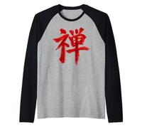 Pennello Giapponese Zen Kanji per Calligrafia, Design Minimalista Maglia con Maniche Raglan