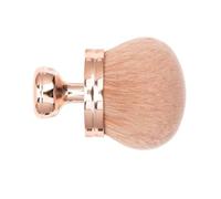 Pennello grande per cipria sfuso con manico in oro rosa, setole morbide e dense per applicazione, finitura impeccabile, strumento di bellezza professionale per truccatori e appassionati, in collezione