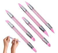 Pennello in Silicone Per Le Chiodi, Penna Modellare Unghie A Doppia Punta Accessori Manicure Con Impugnatura Antiscivolo Come Per Modellare Disegno E Formare