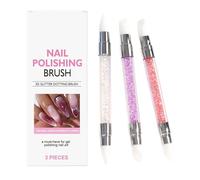 Pennello In Silicone Per Unghie - 3 Pezzi Pennello a Doppia Punta per Modellatura | Attrezzo per la Modellazione del Gel,Per Cura Personale Casa Principianti Studio Manicure Salon