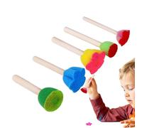 Pennello in spugna, pennello in spugna - Set di 5 pennelli rotondi e floreali - per dipingere, facile da asciugare e da pulire, per dipingere