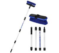 Pennello Lavaggio Auto in PBT Manico Lungo Regolabile 62"/156cm Testa Grande 10"/25,4cm Setole Morbide per Pulizia Camper Furgoni SUV Vetri Pneumatici Barche Pavimenti Pareti Esterne Rimozione Neve