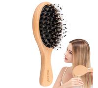 Pennello levigante dei capelli, spazzola per capelli setola rilassante, Piacelli di setole per setola di cinghiale che pettina la spazzola con manico in legno, Accessori per la toelettatura rilassanti