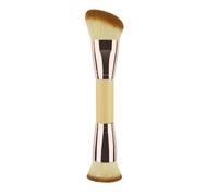 Pennello liquido a doppia estremità per trucco rotondo e angolato, pennello sintetico per miscelare e applicare pennelli liquidi angolati/rotondi per contouring