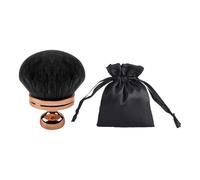 Pennello ovale Kabuki per il trucco, pennello ovale per il viso, con sacchetto con coulisse per viso e corpo (nero)