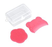 Pennello per Baby Cuoio Capelluto, 2 Pezzi Bannocnicchiere Baby Cuoio Silicone Pettine Pettine Comodo Strumento da Bagno Capelluto, Coperte di Fasciatura (rosso)