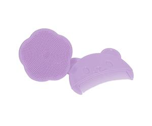 Pennello per Baby Cuoio Capelluto, 2 Pezzi Bannocnicchiere Baby Cuoio Silicone Pettine Pettine Comodo Strumento da Bagno Capelluto, Coperte di Fasciatura (PURPLE)