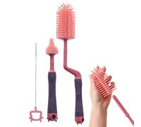 Pennello Per Bottiglia Per Bambini - Strumento Di Lavatrice A Setole A Silicone Morbido Con Presa Rotante | Stick Per Detergente Per Bottiglie Per Alimentazione Per Bambini Per Contenitori Di Latte, P