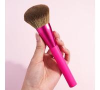 Pennello per cipria con manico magenta Pennello professionale per trucco con setole marroni Grande pennello per viso soffice per le donne Impostazione polvere Bronzer applicazione