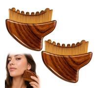 Pennello per contouring, 2 pennelli per viso per pennello asciutto a doppia testa + tavola Gua Sha con design a venature del legno, pennello professionale per scolpire il viso, per contouring bagliore