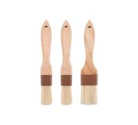 Pennello per Dolci, Pennello per Cucinare, Pennello per Barbecue con Setole Naturali per Olio e Salse, Pennello per Alimenti con Manico nel legno,