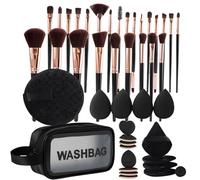 Pennello per fard, set di strumenti professionali per il trucco con borsa, strumenti di bellezza per casa, salone, tutti i giorni, sposa, Halloween, Natale, festival, ufficio, vacanze