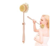 Pennello per il corpo-Scrubber posteriore a manico lungo, pennello per doccia esfoliante a doppia faccia, setole morbide, pulizia profonda, strumento da bagno ad asciugatura rapida per la cura del pie