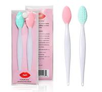 Pennello per labbra, pennello esfoliante in silicone su entrambi i lati.