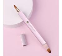 Pennello per labbra retrattile con setole sintetiche, supporta la doppia funzione di matita labbra e rossetto in un unico strumento (doppia testa rosa)