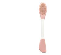 Pennello per maschera facciale in silicone a doppia estremità, strumento per la pulizia dei pori e l'applicazione della maschera (4 colori: lavanda, verde primavera, rosa pesca, beige) (rosa pesca)