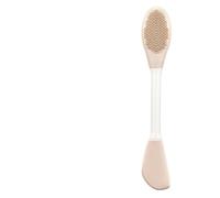 Pennello per maschera facciale in silicone a doppia estremità, strumento per la pulizia dei pori e l'applicazione della maschera (4 colori: lavanda, verde primavera, rosa pesca, beige) (albicocca)