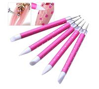 Pennello per Sculpting Nail - 5X Dettaglio Nail Sculpting Penna Polish Pen Double-Head - Kit Manicure Interna Forniture di bellezza a mano per studenti ed esperti