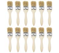 Pennello per termosifoni 12 pennelli da 1,5 pollici con setole naturali e bordo piatto manico in legno, strumento for il trattamento delle pareti, vernici, colle Per la pulizia