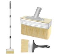 Pennello per terrazze da 7 pollici con manico lungo 60 pollici, applicatore per macchie da ponte con pennello da 4 pollici per pavimenti in legno, mobili da recinzione, decapaggio olio, patio, patio,