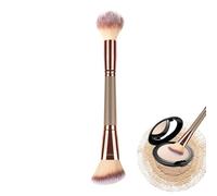 Pennello per trucco double face - Duo Beauty Tool con setole spesse e morbide | Pennello per sfumare i contorni del fondotinta | Asta facciale portatile 2 in 1 per segnalibro liquido in polvere fard